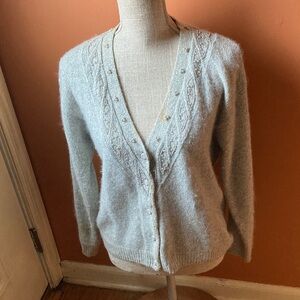 PRIVATE PARTY Vintage Gray Embelished Cardigan